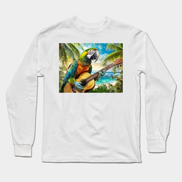 Parrot Head Long Sleeve T-Shirt by CreativePhil